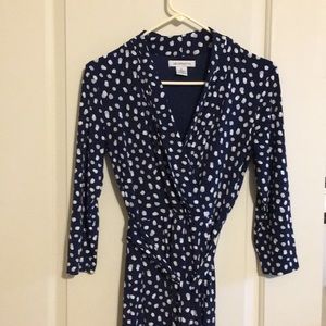 Navy blue polka dot dress